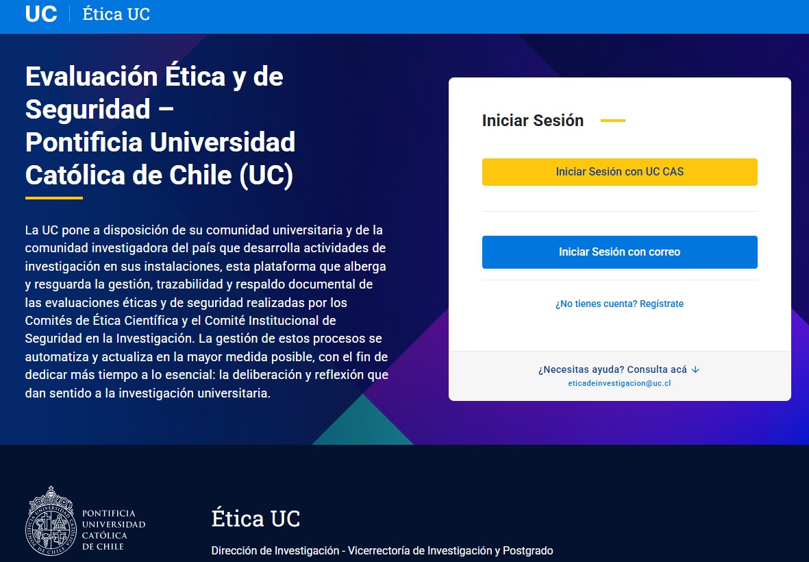 pantalla de inicio de plataforma 2.0